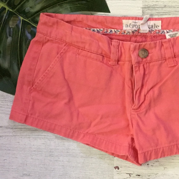 Coral Twill Knit Shorts - Picture 2 of 4